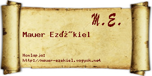 Mauer Ezékiel névjegykártya